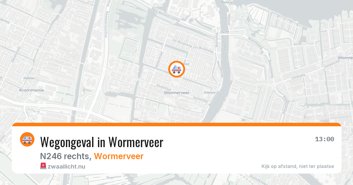 Wegongeval in Wormerveer — 15 jul 2026