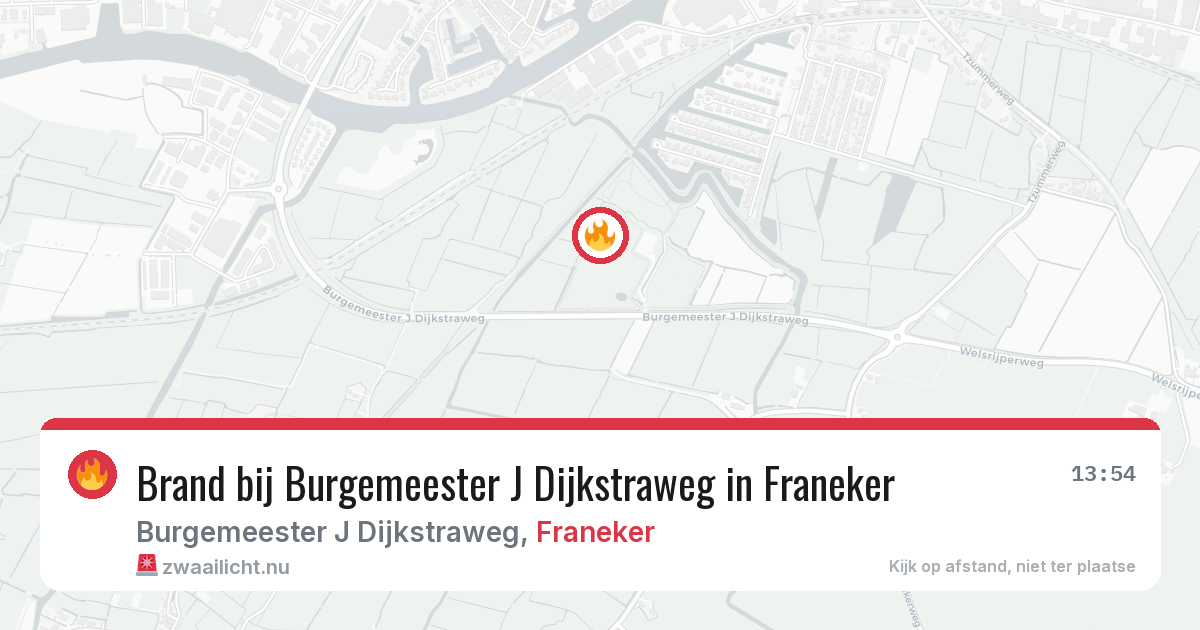 Brand bij Burgemeester J Dijkstraweg in Franeker — 22 mei 2026
