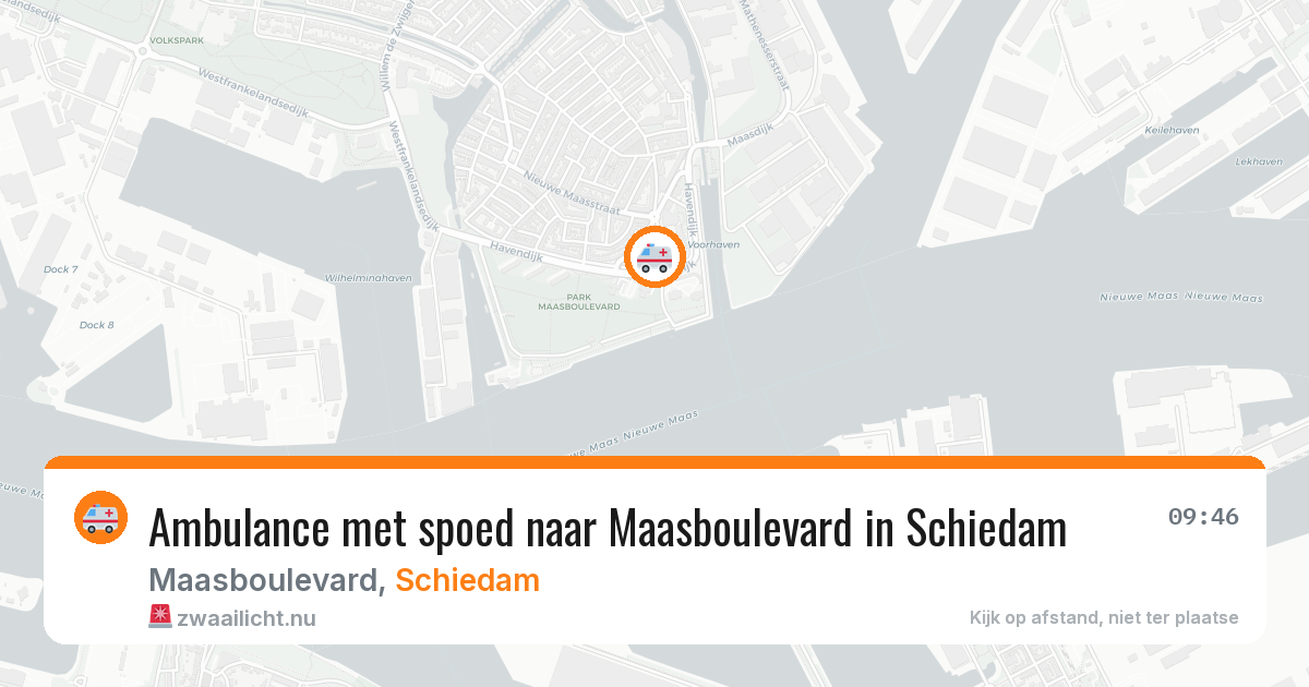Ambulance met spoed naar Maasboulevard in Schiedam — 28 mrt 2026