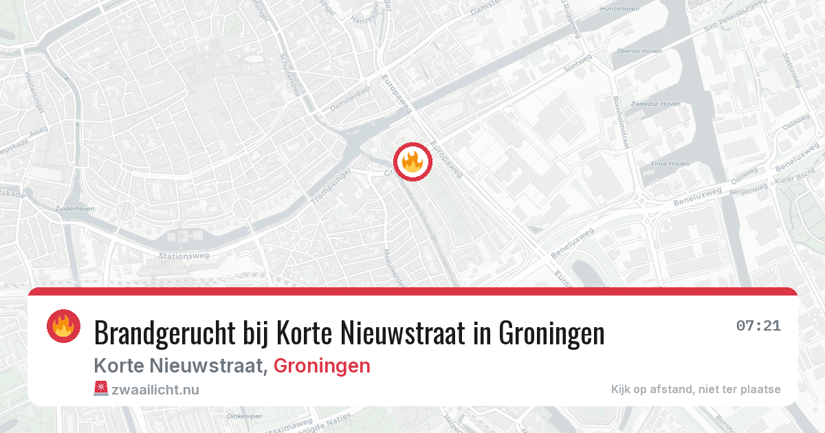 Brandgerucht bij Korte Nieuwstraat in Groningen — 3 mei 2026