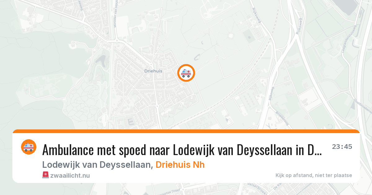 Ambulance met spoed naar Lodewijk van Deyssellaan in Driehuis Nh — 13 jul 2026