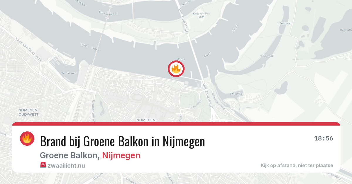 Brand bij Groene Balkon in Nijmegen — 18 jul 2026