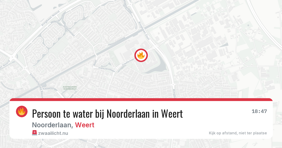 Persoon te water bij Noorderlaan in Weert — 23 mrt 2026