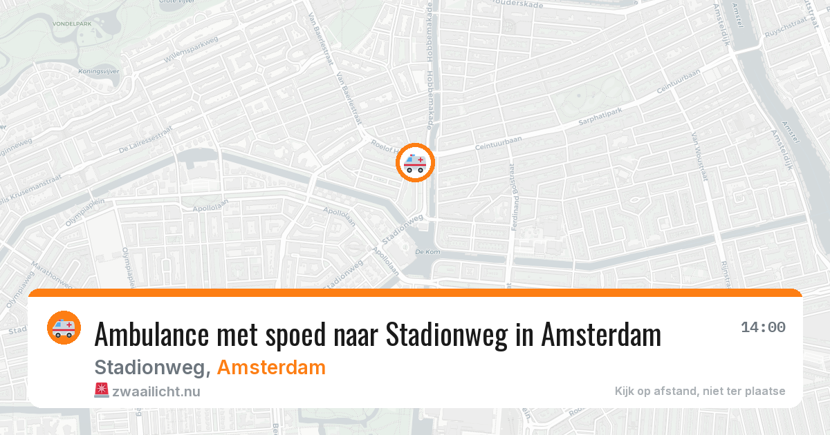 Ambulance met spoed naar Stadionweg in Amsterdam — 30 mrt 2026