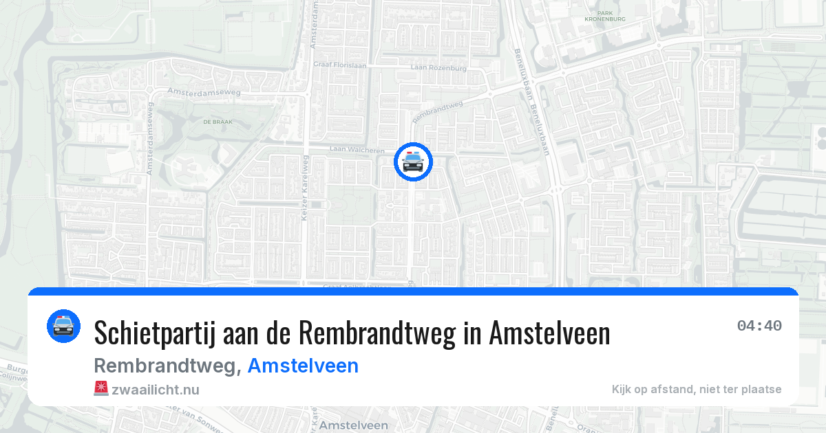 Schietpartij aan de Rembrandtweg in Amstelveen — 7 jun 2026