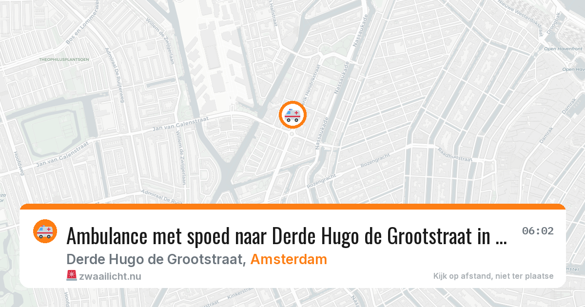 Ambulance met spoed naar Derde Hugo de Grootstraat in Amsterdam — 20 jul 2026