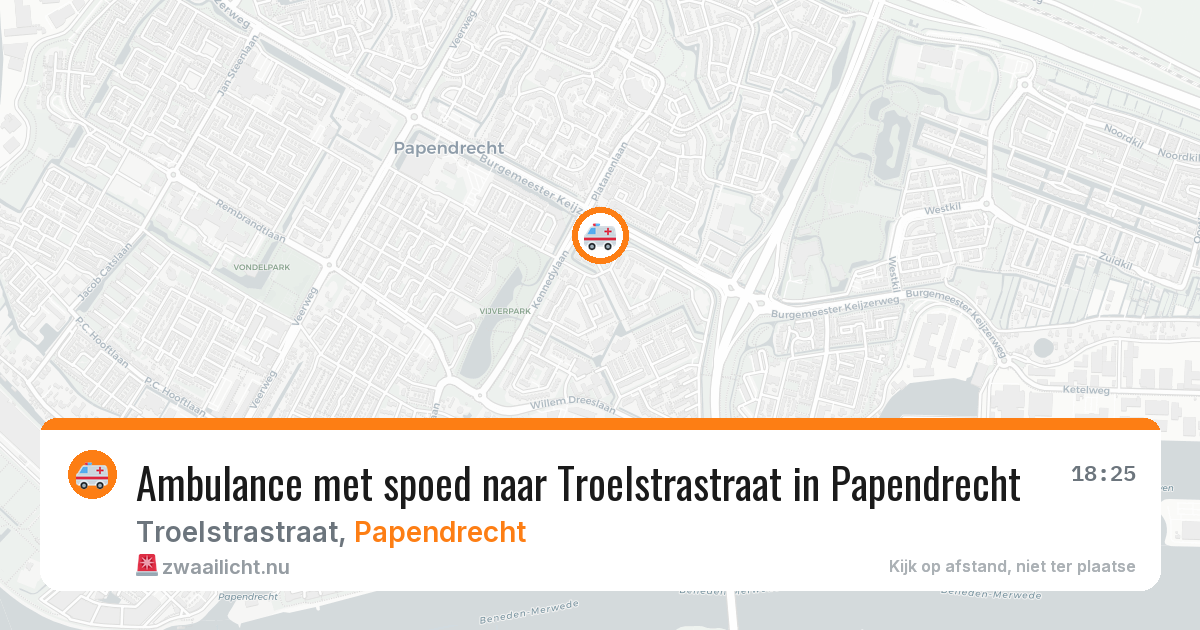 Ambulance met spoed naar Troelstrastraat in Papendrecht — 21 jul 2026