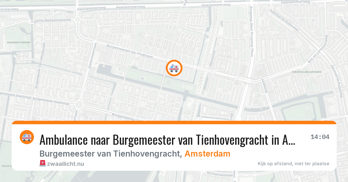 Ambulance naar Burgemeester van Tienhovengracht in Amsterdam — 24 jul 2026