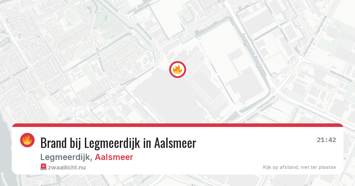 Brand bij Legmeerdijk in Aalsmeer — 11 jul 2026