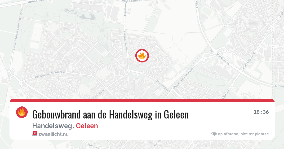 Gebouwbrand aan de Handelsweg in Geleen — 8 feb 2026