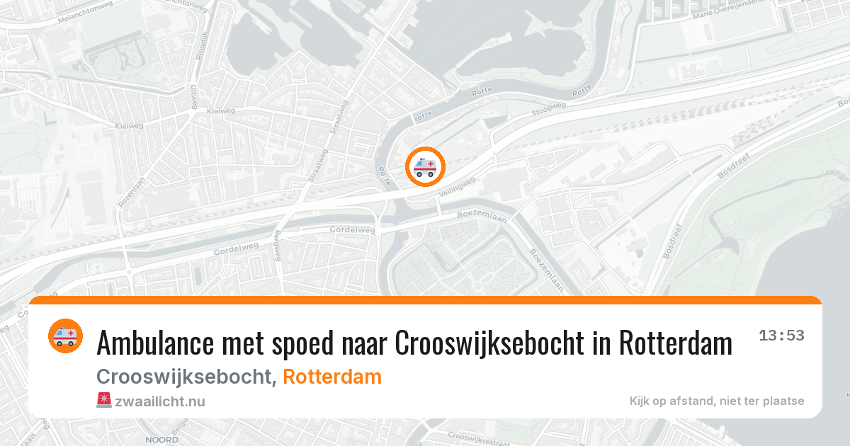 Ambulance met spoed naar Crooswijksebocht in Rotterdam — 23 mrt 2026
