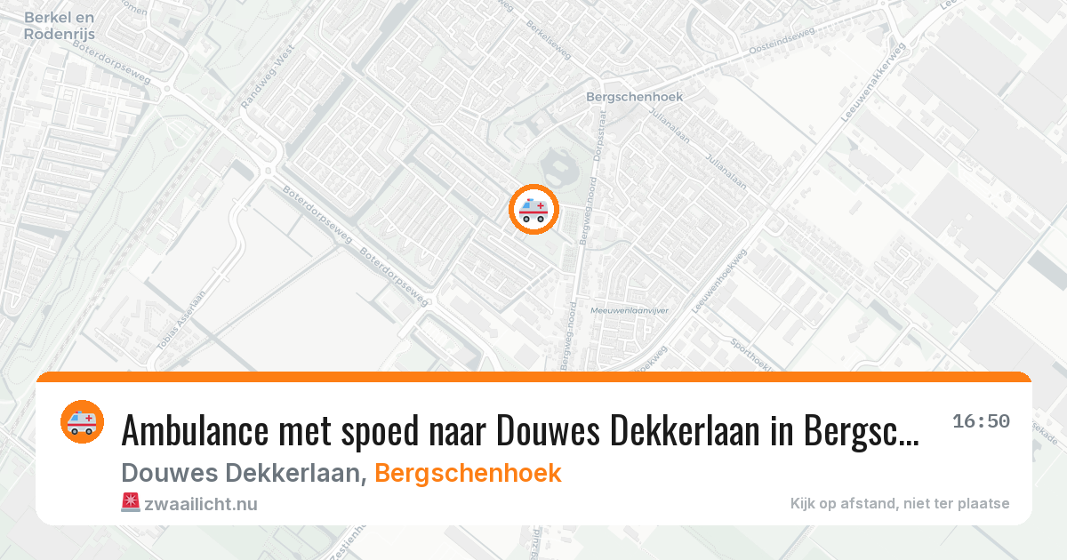 Ambulance met spoed naar Douwes Dekkerlaan in Bergschenhoek — 24 jul 2026