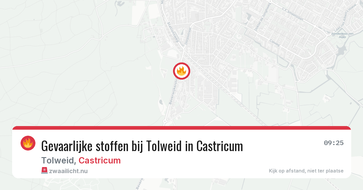 Gevaarlijke stoffen bij Tolweid in Castricum — 12 mei 2026