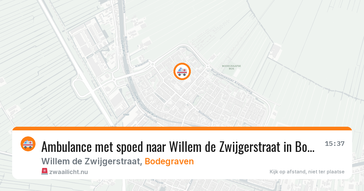 Ambulance met spoed naar Willem de Zwijgerstraat in Bodegraven — 22 mrt 2026