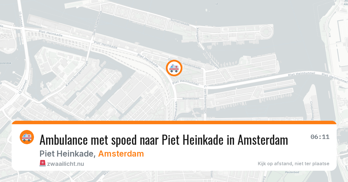 Ambulance met spoed naar Piet Heinkade in Amsterdam — 4 jun 2026