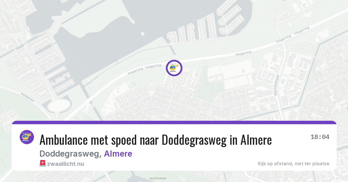 Ambulance met spoed naar Doddegrasweg in Almere — 20 jan 2026
