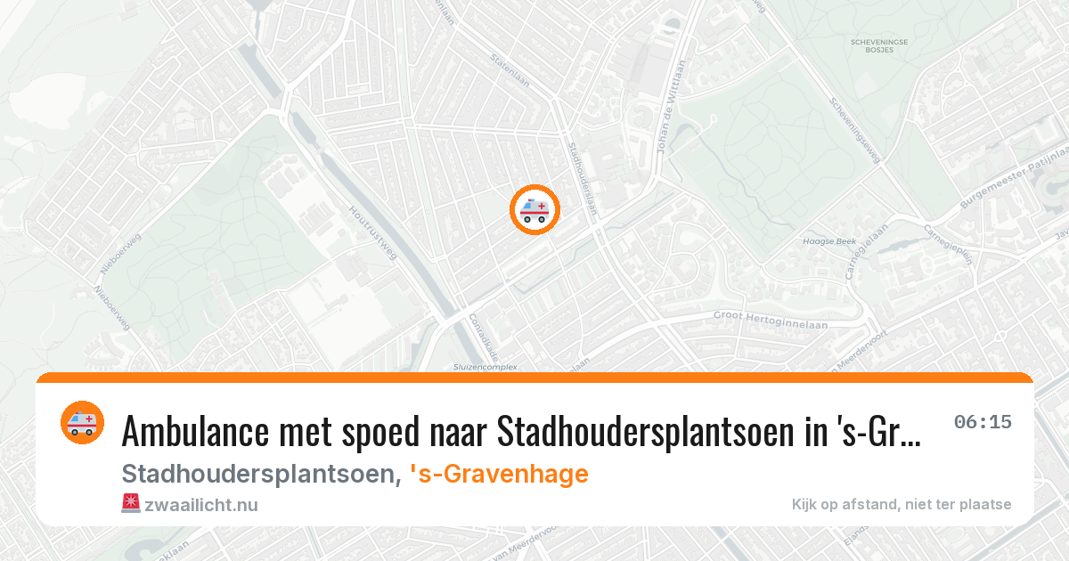 Ambulance met spoed naar Stadhoudersplantsoen in 's-Gravenhage — 26 jul 2026