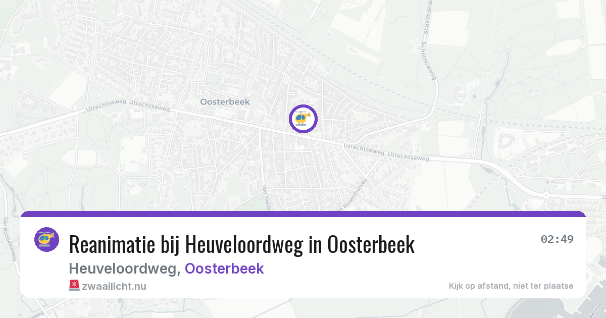 Reanimatie bij Heuveloordweg in Oosterbeek — 13 jul 2026