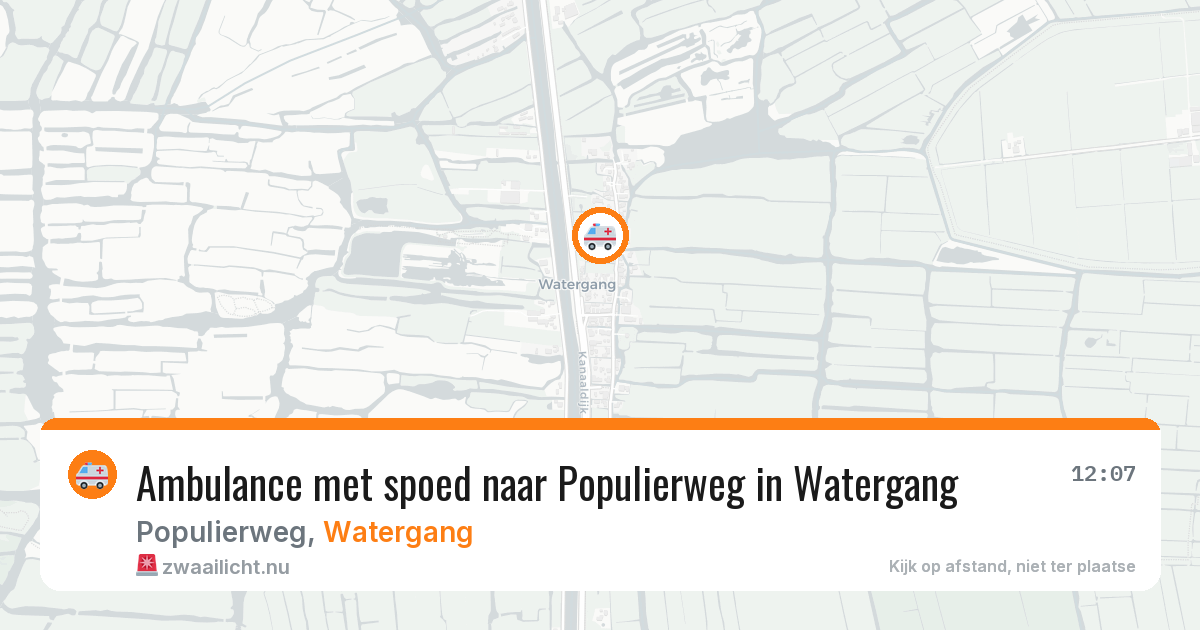 Ambulance met spoed naar Populierweg in Watergang — 12 jul 2026
