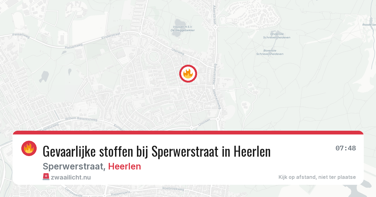 Gevaarlijke stoffen bij Sperwerstraat in Heerlen — 20 mrt 2026