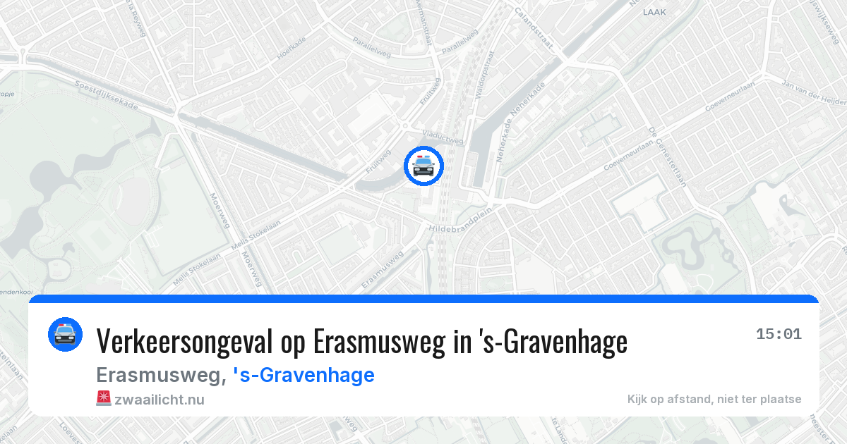 Verkeersongeval op Erasmusweg in 's-Gravenhage — 13 jul 2026