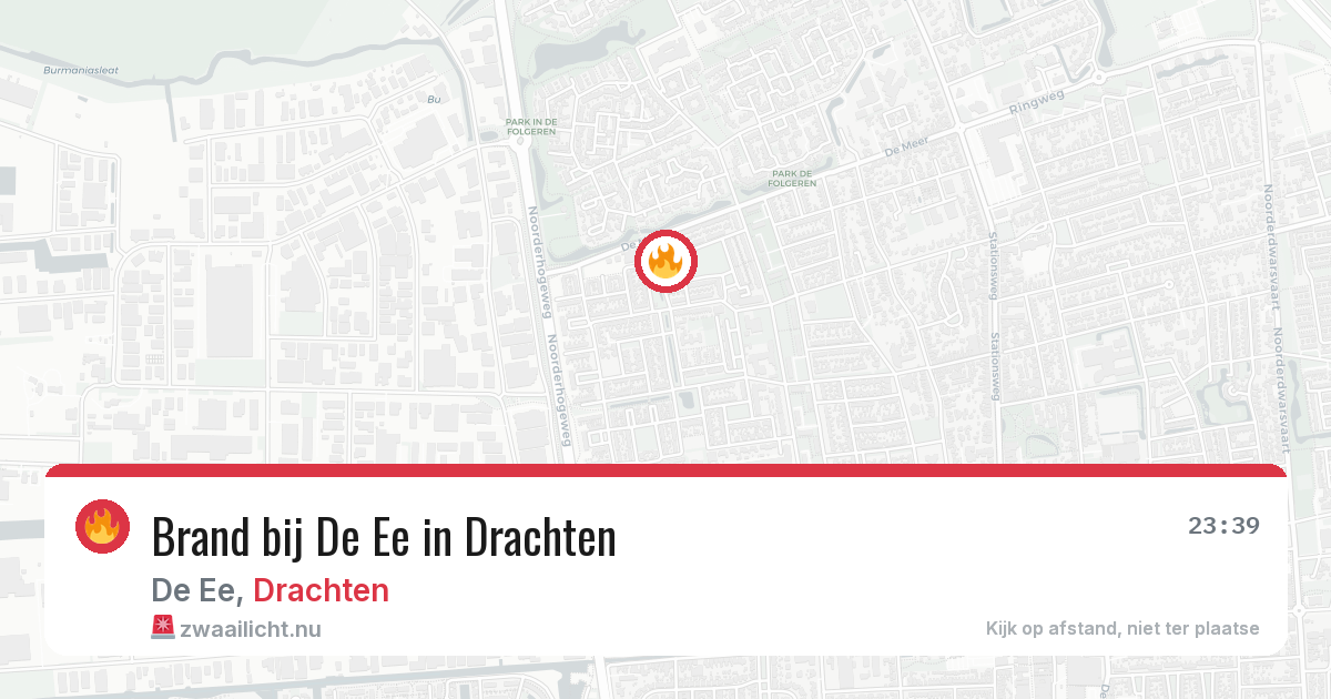 Brand bij De Ee in Drachten — 5 jun 2026