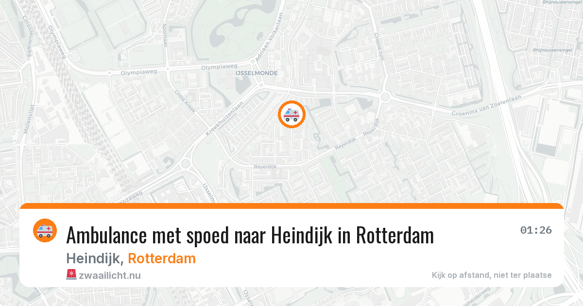 Ambulance met spoed naar Heindijk in Rotterdam — 24 jul 2026