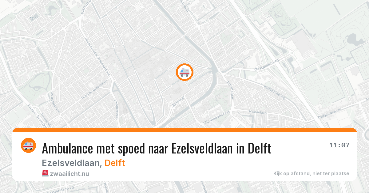 Ambulance met spoed naar Ezelsveldlaan in Delft — 13 jul 2026
