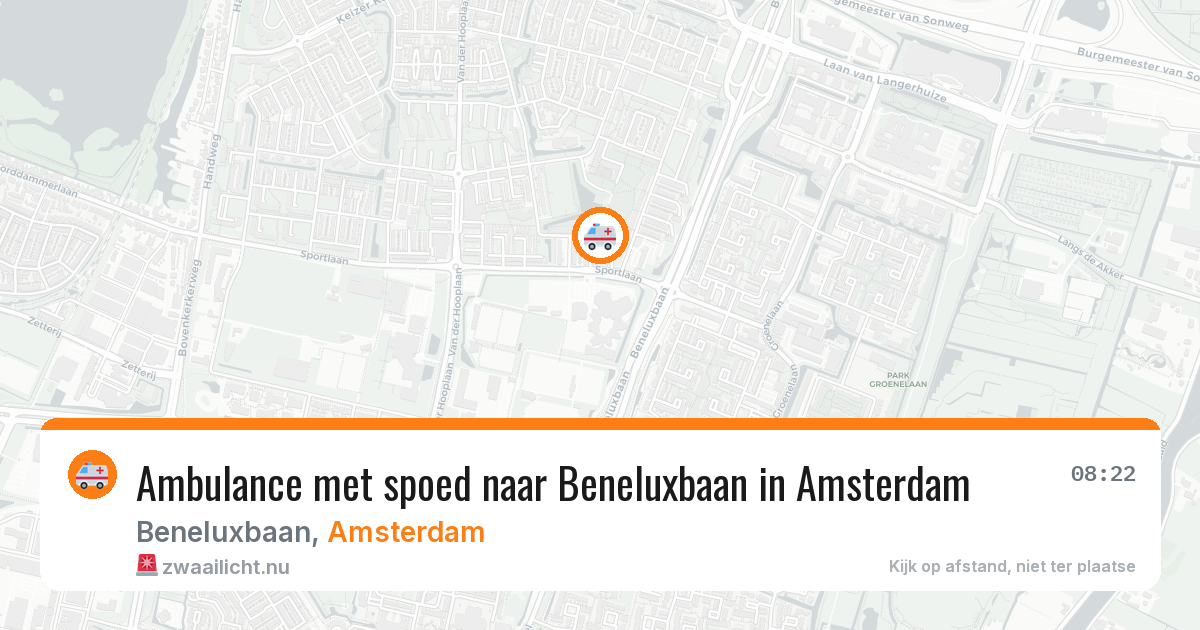 Ambulance met spoed naar Beneluxbaan in Amsterdam — 25 mrt 2026
