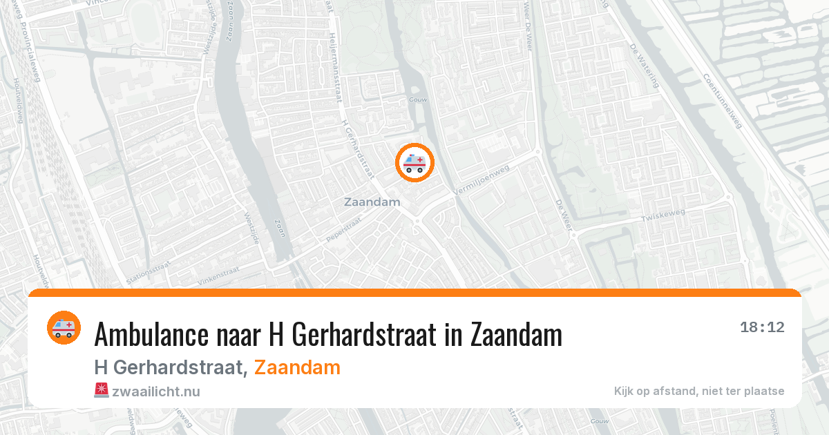 Ambulance naar H Gerhardstraat in Zaandam — 19 jul 2026