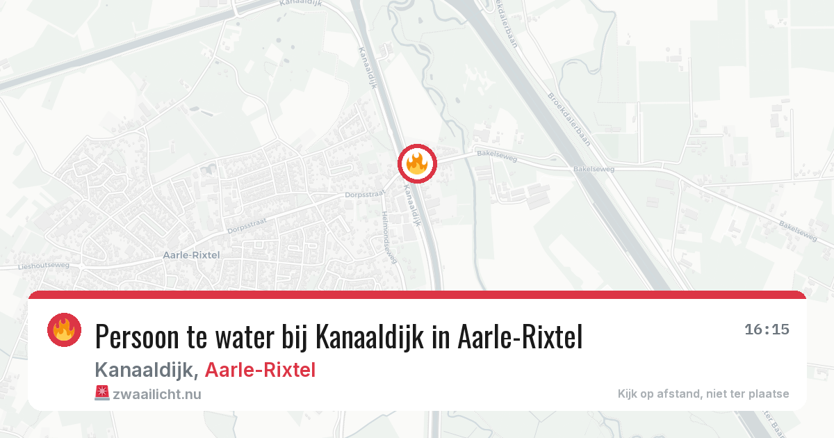 Persoon te water bij Kanaaldijk in Aarle-Rixtel — 8 mei 2026