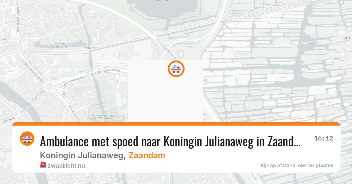 Ambulance met spoed naar Koningin Julianaweg in Zaandam — 10 jul 2026