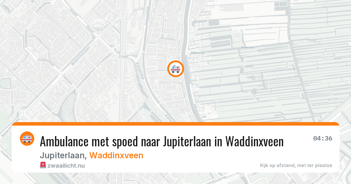 Ambulance met spoed naar Jupiterlaan in Waddinxveen — 17 mrt 2026