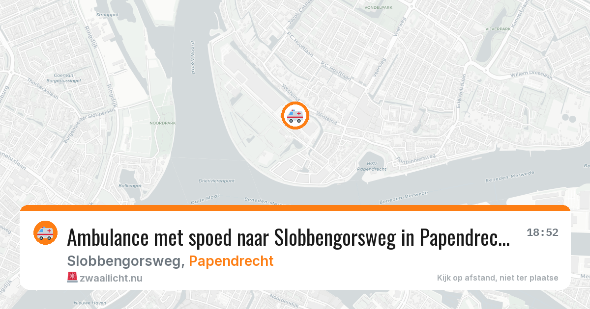 Ambulance met spoed naar Slobbengorsweg in Papendrecht — 22 mrt 2026