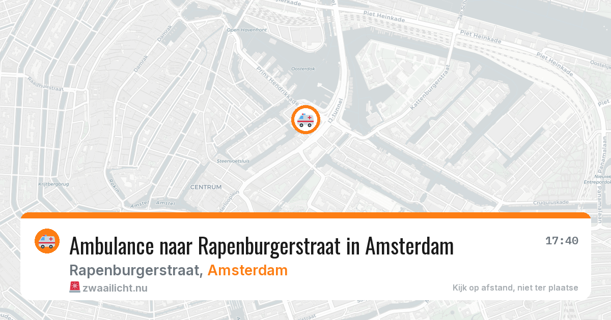 Ambulance naar Rapenburgerstraat in Amsterdam — 20 mrt 2026