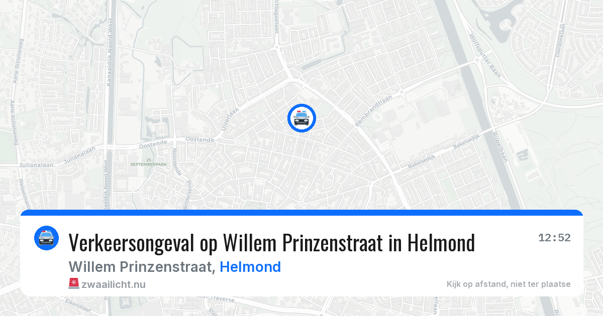 Verkeersongeval op Willem Prinzenstraat in Helmond — 26 jul 2026