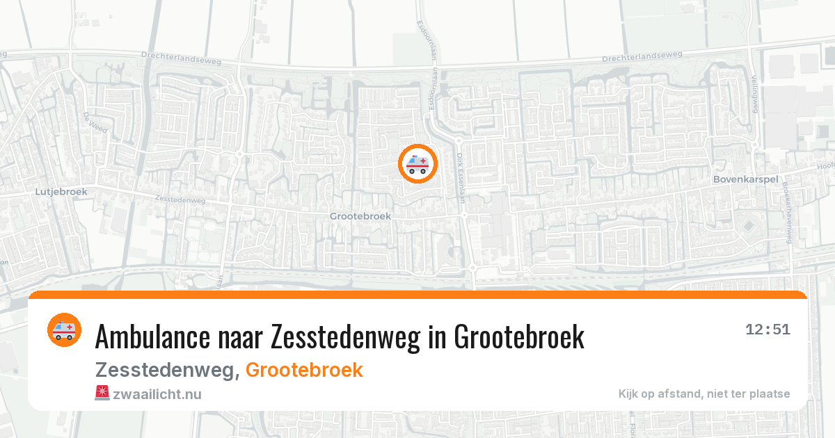 Ambulance naar Zesstedenweg in Grootebroek — 18 mei 2026