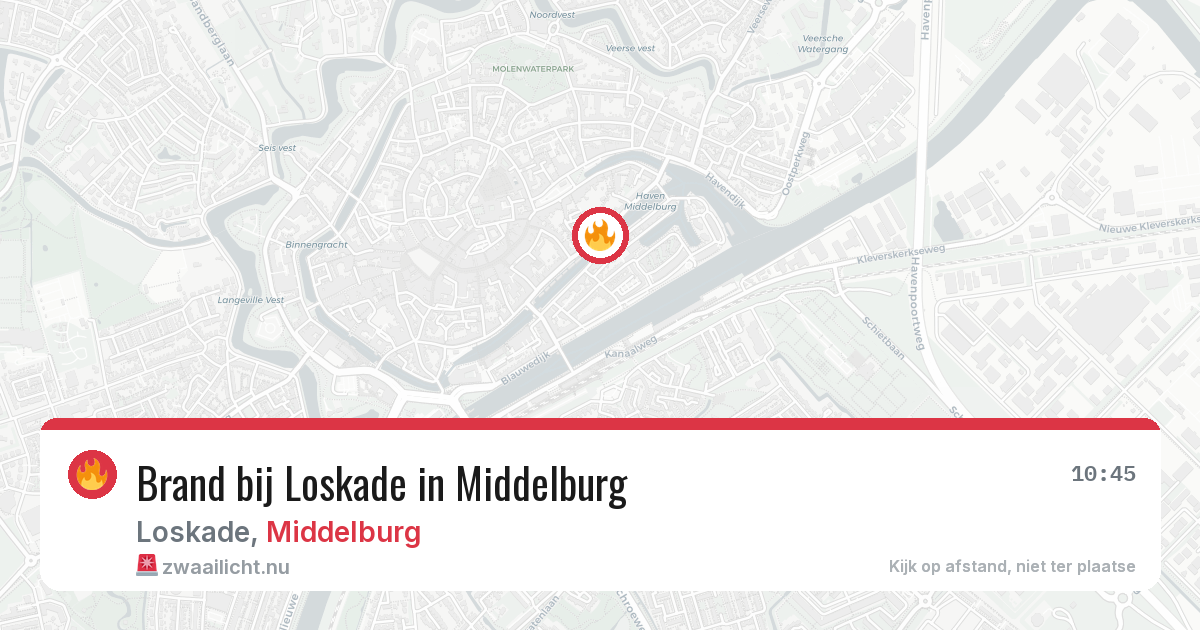 Brand bij Loskade in Middelburg — 27 jul 2026