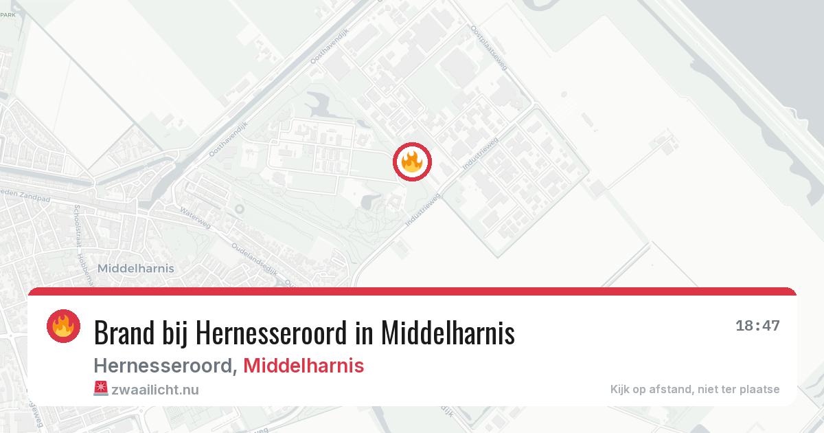 Brand bij Hernesseroord in Middelharnis — 22 mei 2026