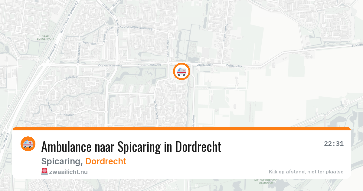 Ambulance naar Spicaring in Dordrecht — 22 mrt 2026