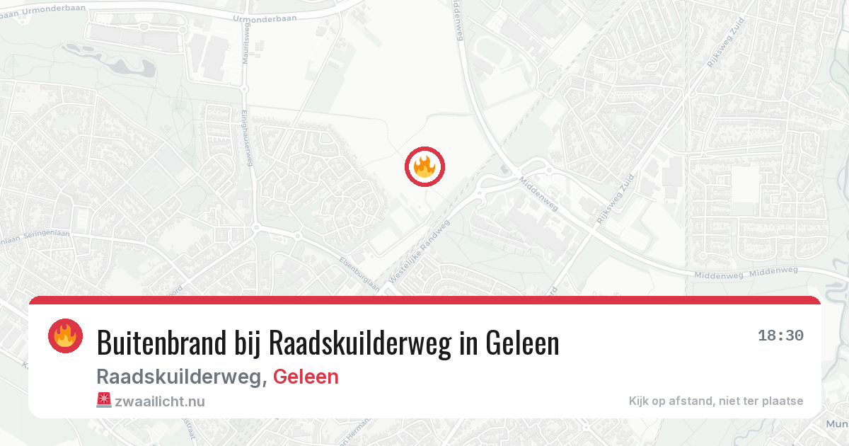 Buitenbrand bij Raadskuilderweg in Geleen — 24 jul 2026