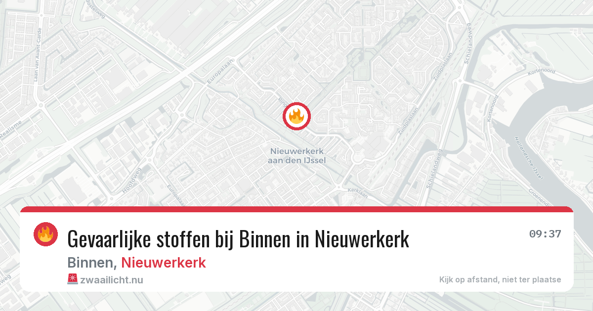 Gevaarlijke stoffen bij Binnen in Nieuwerkerk — 17 jul 2026