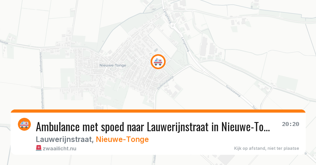Ambulance met spoed naar Lauwerijnstraat in Nieuwe-Tonge — 26 jul 2026