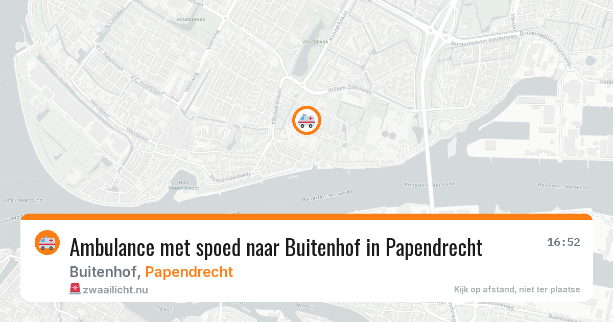 Ambulance met spoed naar Buitenhof in Papendrecht — 19 jul 2026