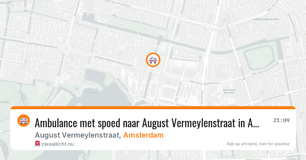 Ambulance met spoed naar August Vermeylenstraat in Amsterdam — 23 jul 2026