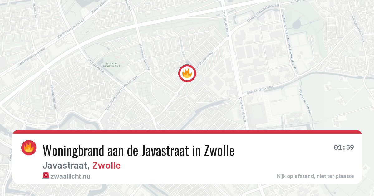 Woningbrand aan de Javastraat in Zwolle — 9 apr 2026