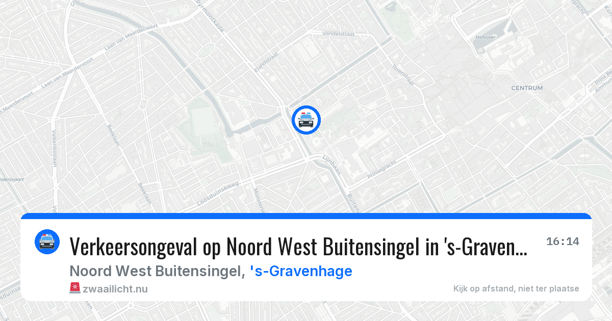 Verkeersongeval op Noord West Buitensingel in 's-Gravenhage — 19 jul 2026