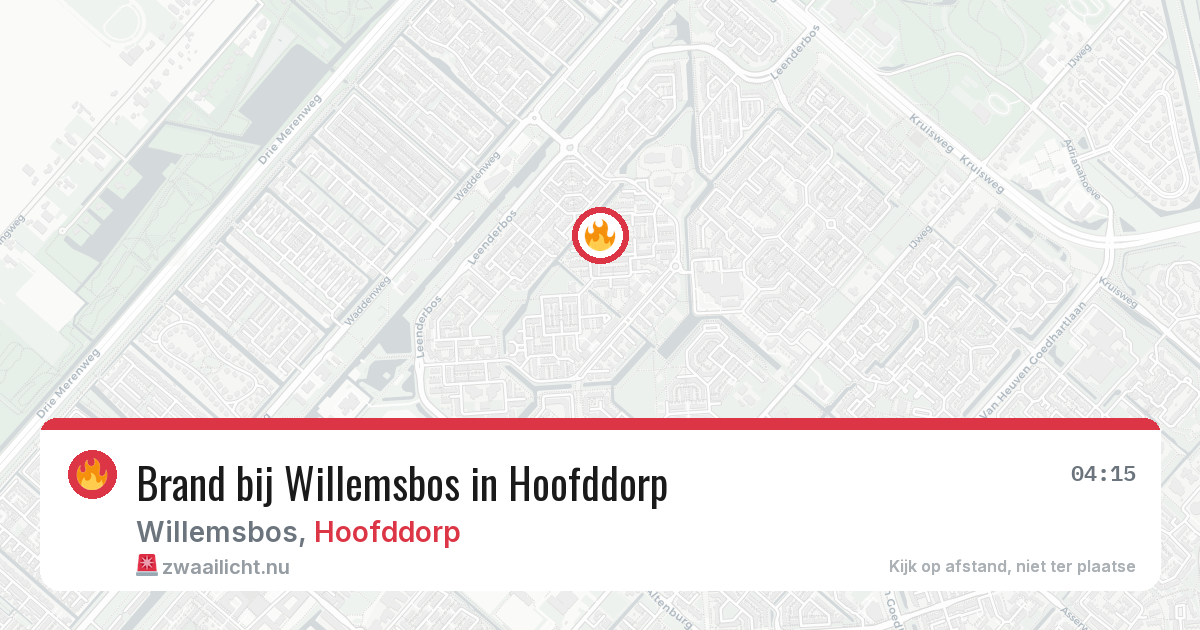 Brand bij Willemsbos in Hoofddorp — 29 mrt 2026