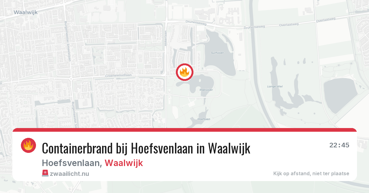 Containerbrand bij Hoefsvenlaan in Waalwijk — 15 jul 2026