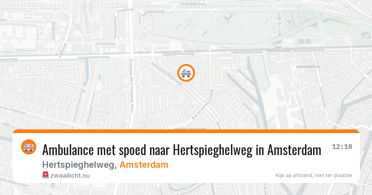 Ambulance met spoed naar Hertspieghelweg in Amsterdam — 16 jul 2026